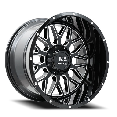K2 Warrior K08 Gloss Black Milled - Part Number K082010555150-12GBML K2 Warrior K08 Gloss Black Milled Photo
