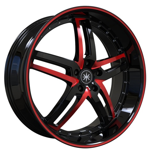 Karma K16 Black Milled With Red Paint - Part Number K16-208545+35BMLR Karma K16 Black Milled With Red Paint Photo