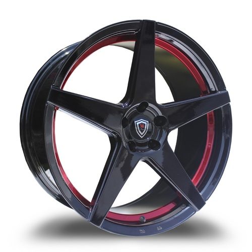 Marquee Wheels M1001 Black W/ Red Inner Photo