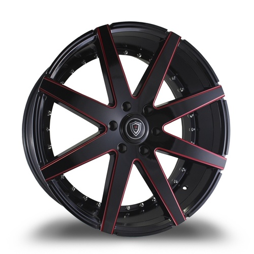 Marquee Wheels M3226B Black W/ Red Milling - Part Number 3226B2410613525BRED Marquee Wheels M3226B Black W/ Red Milling Photo