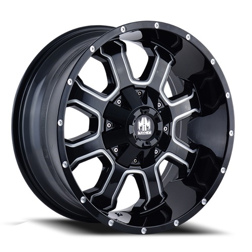 Mayhem Fierce 8103 Gloss Black W/ Milled Spokes - Part Number 8103-7970M18 Mayhem Fierce 8103 Gloss Black W/ Milled Spokes Photo