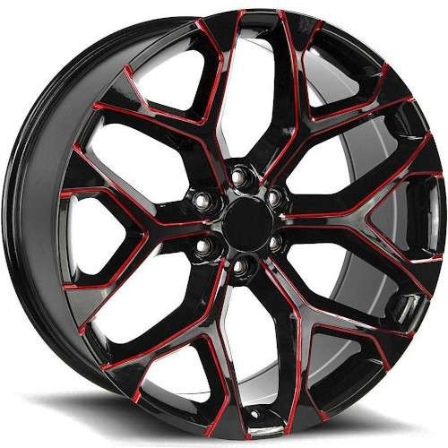 Replica 1 Rp09 Snowflake Black W/ Red Milling - Part Number RP-092410G639+24RML Replica 1 Rp09 Snowflake Black W/ Red Milling Photo