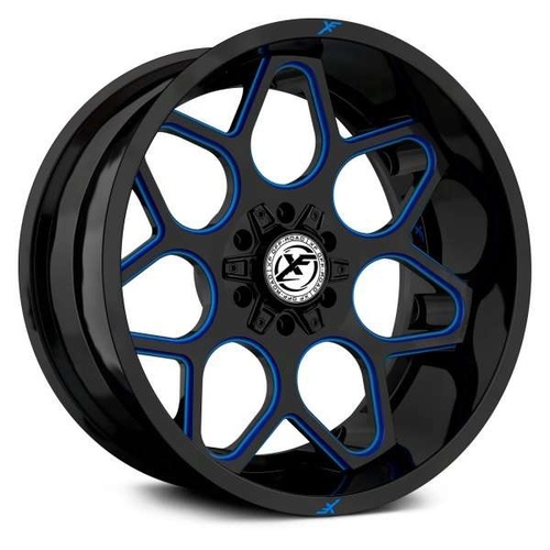 XF Offroad Xf-232 Gloss Black & Blue Milled Photo