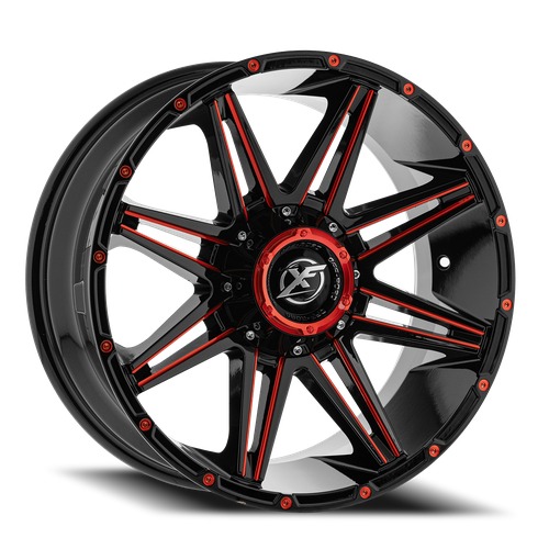 Xf Off-Road XF-220 Gloss Black Red Milled - Part Number XF-220179051271397+0GBMLR Xf Off-Road XF-220 Gloss Black Red Milled Photo