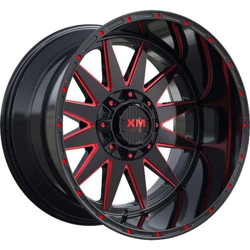 Xtreme Mudder XM312 Gloss Black Red Milled - Part Number XM312201061396135-12108GBRM Xtreme Mudder XM312 Gloss Black Red Milled Photo