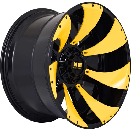 Xtreme Mudder XM326 Gloss Black Yellow Inserts - Part Number XM326221251155127-4478GBYI Xtreme Mudder XM326 Gloss Black Yellow Inserts Photo