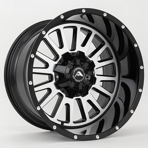 American Offroad A105 Gloss Black W/ Machined Face - Part Number A10520A0xxx-24BMF-550 American Offroad A105 Gloss Black W/ Machined Face Photo