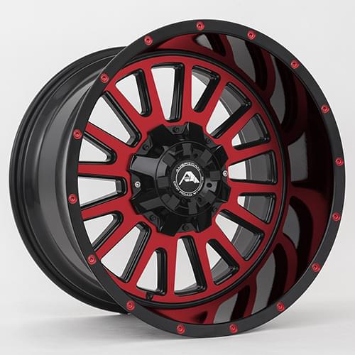 American Offroad A105 Gloss Black W/ Red Face - Part Number A10520A0539-24BMF-Red American Offroad A105 Gloss Black W/ Red Face Photo