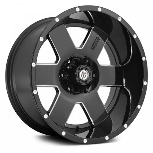American Truxx Armor AT155 Black W/ Milled Spokes - Part Number AT155-8981M-12 American Truxx Armor AT155 Black W/ Milled Spokes Photo