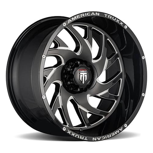 American Truxx Xclusive AT1907 Black W/ Milled Spokes - Part Number AT1907-241443M American Truxx Xclusive AT1907 Black W/ Milled Spokes Photo