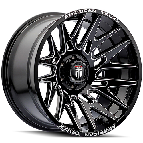 American Truxx Evolution AT1919 Gloss Black W/ Milled Spokes - Part Number AT1919-22281BM American Truxx Evolution AT1919 Gloss Black W/ Milled Spokes Photo