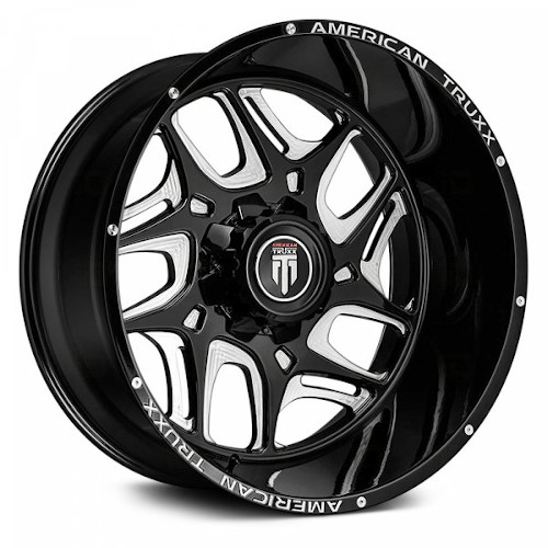 American Truxx Sweep AT1900 Matte Black W/ Milled Spokes - Part Number AT1900-24481M-76 American Truxx Sweep AT1900 Matte Black W/ Milled Spokes Photo