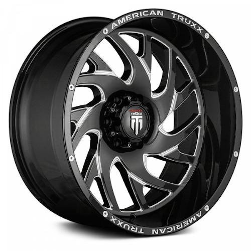 American Truxx Xclusive AT1907 Black W/ Milled Spokes - Part Number AT1907-24478M-76 American Truxx Xclusive AT1907 Black W/ Milled Spokes Photo