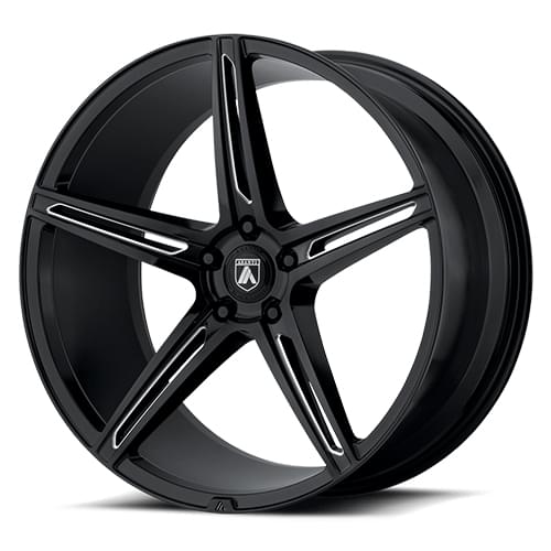 Asanti Black Label ABL-22 Gloss Black W/ Milled Spokes - Part Number ABL22-20901235BK Asanti Black Label ABL-22 Gloss Black W/ Milled Spokes Photo