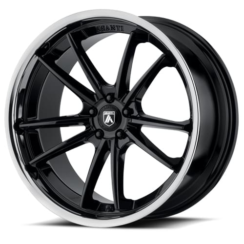 Asanti Black Label ABL-23 Gloss Black W/ Chrome Lip - Part Number ABL23-24901232BK Asanti Black Label ABL-23 Gloss Black W/ Chrome Lip Photo