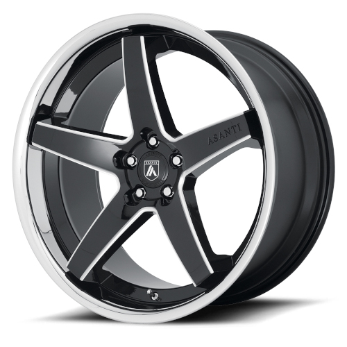 Asanti Black Label Regal Milled W Chrome Lip - Part Number ABL31-22055235BK Asanti Black Label Regal Milled W Chrome Lip Photo
