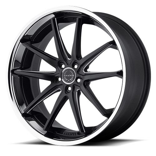 Asanti Black Label ABL-5 Matte Black Milled W/ SS Lip - Part Number ABL5-20101238BM Asanti Black Label ABL-5 Matte Black Milled W/ SS Lip Photo