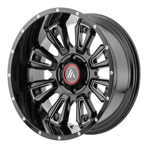 Asanti Offroad AB808 Gloss Black W/ Milled Spokes - Part Number AB808-22128044NGB Asanti Offroad AB808 Gloss Black W/ Milled Spokes Photo