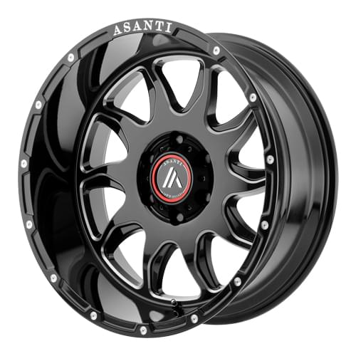 Asanti Offroad AB810 Gloss Black W/ Milled Spokes - Part Number AB810-20128544NGM Asanti Offroad AB810 Gloss Black W/ Milled Spokes Photo