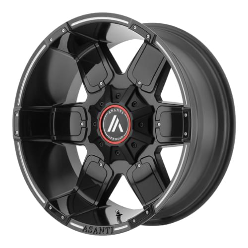 Asanti Offroad AB811 Satin Black Milled W/ Gloss Black Accents - Part Number AB811-20108024NBM Asanti Offroad AB811 Satin Black Milled W/ Gloss Black Accents Photo