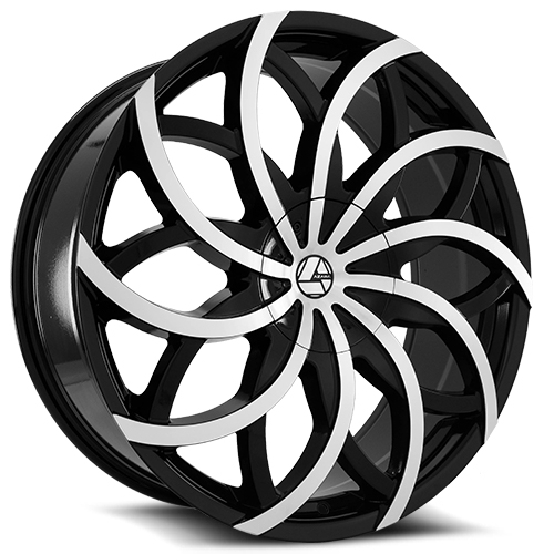 Azara AZA-504 Gloss Black Machined - Part Number AZA-50426955115120+15BM Azara AZA-504 Gloss Black Machined Photo
