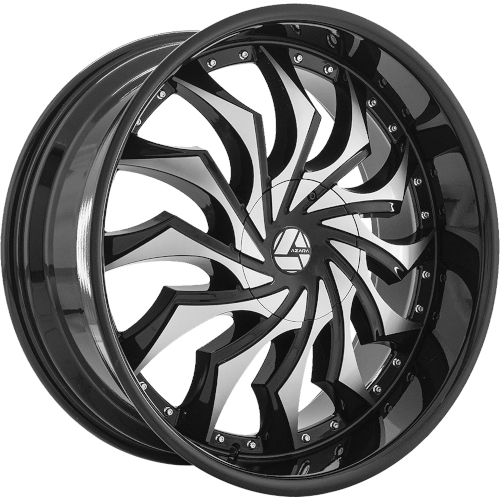Azara AZA-515 Gloss Black Machined - Part Number AZA-515228551121143+38BM Azara AZA-515 Gloss Black Machined Photo
