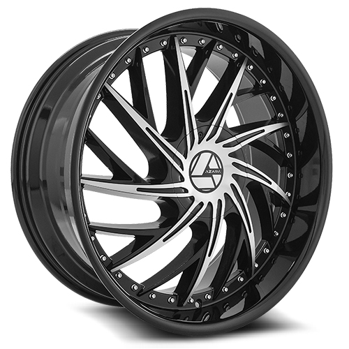 Azara AZA-516 Gloss Black Machined - Part Number AZA-516249061351397+25BM Azara AZA-516 Gloss Black Machined Photo