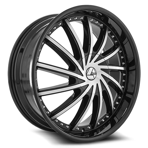 Azara AZA-517 Gloss Black Machined - Part Number AZA-517228551081143+38BM Azara AZA-517 Gloss Black Machined Photo