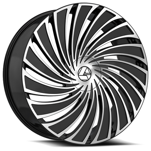 Azara AZA-533 Gloss Black W/ Machined Face - Part Number AZA-533228551143120+38BM Azara AZA-533 Gloss Black W/ Machined Face Photo