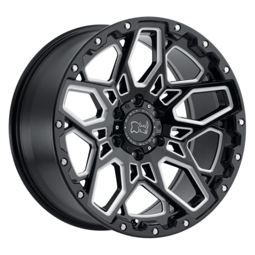 Black Rhino Shrapnel Gloss Black W/ Milled Spokes - Part Number 1895SHR126135B87 Black Rhino Shrapnel Gloss Black W/ Milled Spokes Photo