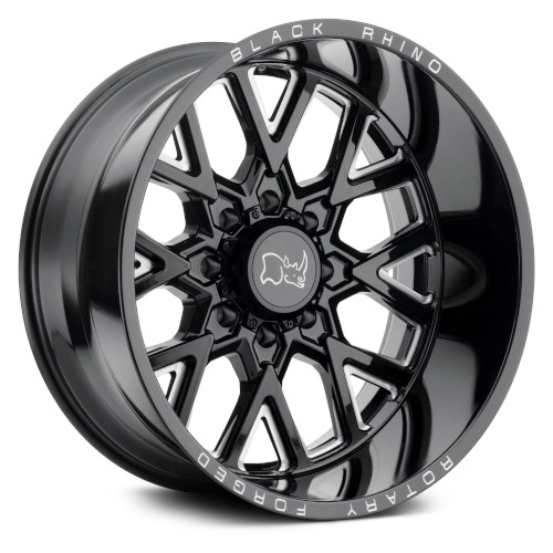 Black Rhino Grimlock Gloss Black W/ Milled Spokes - Part Number 2214GRM-68180B25 Black Rhino Grimlock Gloss Black W/ Milled Spokes Photo