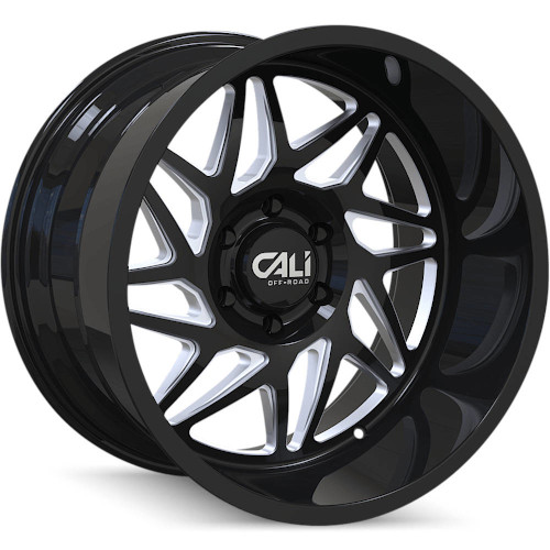 Cali Offroad Gemini 9112 Gloss Black W/ Milled Spokes - Part Number 9112-24470BM Cali Offroad Gemini 9112 Gloss Black W/ Milled Spokes Photo