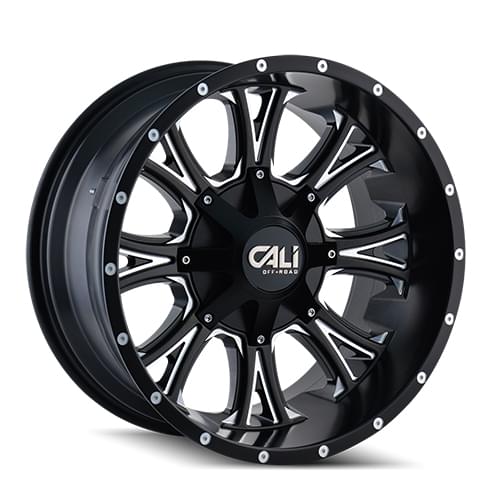 Cali Offroad Americana 9101 Satin Black W/ Milled Spokes - Part Number 9101-2997M Cali Offroad Americana 9101 Satin Black W/ Milled Spokes Photo