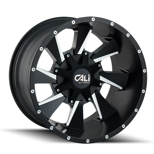 Cali Offroad Distorted 9106 Satin Black W/ Milled Spokes - Part Number 9106-24237M Cali Offroad Distorted 9106 Satin Black W/ Milled Spokes Photo