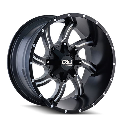 Cali Offroad Twisted 9102 Satin Black W/ Milled Spokes - Part Number 9102-2952M Cali Offroad Twisted 9102 Satin Black W/ Milled Spokes Photo