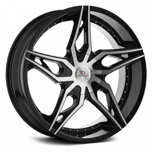 Cavallo CLV-38 Gloss Black W/ Machined Face - Part Number CLV-38188051121143+35BM Cavallo CLV-38 Gloss Black W/ Machined Face Photo