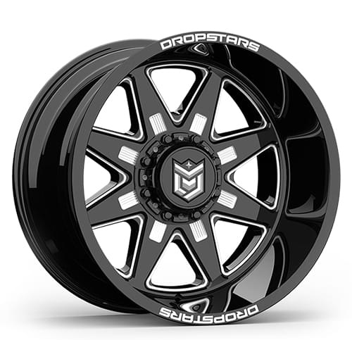 Dropstars DS655 Gloss Black W/ Milled Spokes - Part Number 655BM-2098118 Dropstars DS655 Gloss Black W/ Milled Spokes Photo
