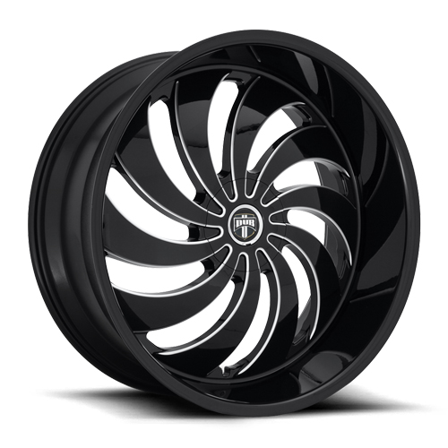 Dub Cojones S242 Gloss Black W/ Milled Spokes - Part Number S242249022+15 Dub Cojones S242 Gloss Black W/ Milled Spokes Photo