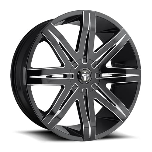 Dub Stacks S227 Gloss Black W/ Milled Spokes - Part Number S227249557+25 Dub Stacks S227 Gloss Black W/ Milled Spokes Photo