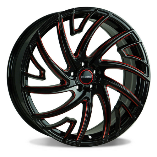 Encore Alloys Enc103 Gloss Black W/ Red Milling