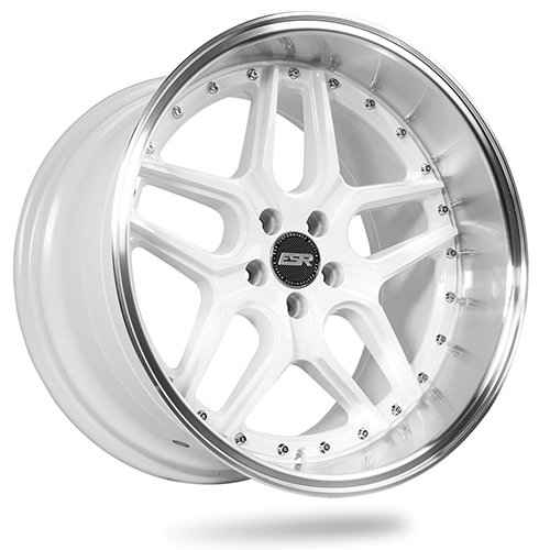 ESR CS15 Gloss White Machined Lip - Part Number 99551435 CS15WHT-ML 5X115 ESR CS15 Gloss White Machined Lip Photo