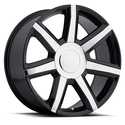 Factory Reproductions FR 56 Escalade Luxury Gloss Black W/ Chrome Inserts - Part Number 56410316512 Factory Reproductions FR 56 Escalade Luxury Gloss Black W/ Chrome Inserts Photo