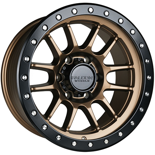 Falcon Wheels T7 Matte Bronze W/ Black Ring - Part Number T7-7983-0-MBR Falcon Wheels T7 Matte Bronze W/ Black Ring Photo