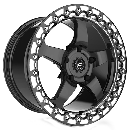 Forgestar F01 D5 Gloss Black W/ Diamond Lip Beadlock - Part Number F00170067P50 Forgestar F01 D5 Gloss Black W/ Diamond Lip Beadlock Photo