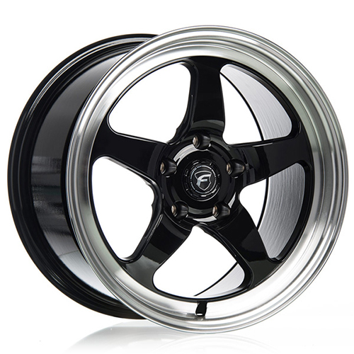 Forgestar F91 D5 Drag Gloss Black W/ Diamond Lip - Part Number F09170067P50 Forgestar F91 D5 Drag Gloss Black W/ Diamond Lip Photo