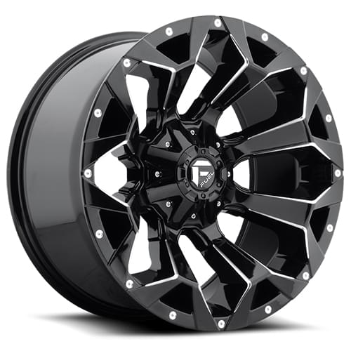 Fuel Offroad Assault D576 Gloss Black W/ Milled Spokes - Part Number D57617902650 Fuel Offroad Assault D576 Gloss Black W/ Milled Spokes Photo