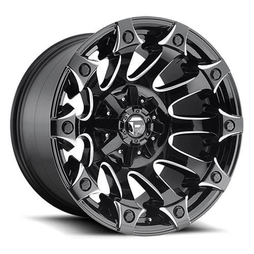 Fuel Offroad Battle Axe D578 Gloss Black W/ Milled Spokes - Part Number D57820008247 Fuel Offroad Battle Axe D578 Gloss Black W/ Milled Spokes Photo