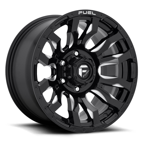 Fuel Offroad Blitz D673 Gloss Black W/ Milled Spokes - Part Number D67320207547 Fuel Offroad Blitz D673 Gloss Black W/ Milled Spokes Photo