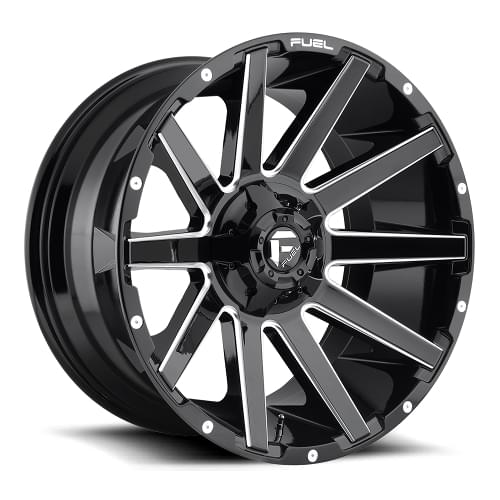 Fuel Offroad Contra D615 Gloss Black W/ Milled Spokes - Part Number D61520009847 Fuel Offroad Contra D615 Gloss Black W/ Milled Spokes Photo
