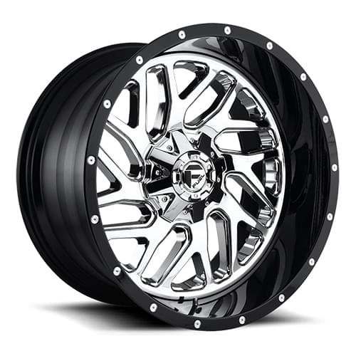 Fuel Offroad Triton D211 Chrome W/ Gloss Black Lip - Part Number D21122209847 Fuel Offroad Triton D211 Chrome W/ Gloss Black Lip Photo